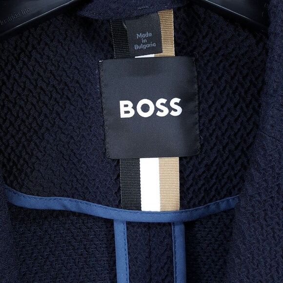 HUGO BOSS Sport Coat Mens Size 38 R Navy Slim Fit Seersucker Blazer HANRY $695 - Picture 3 of 13